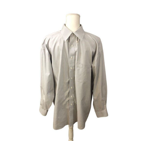Roundtree Yorke Gold Label Button Down Shirt Mens Gray Large - Picture 1 of 5